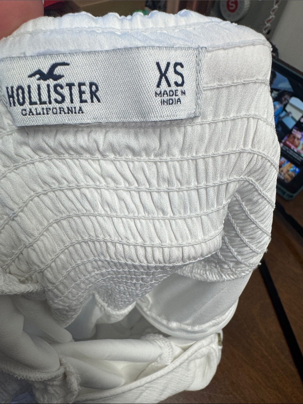 Hollister White Smocked Mini dress - Picture 8 of 8